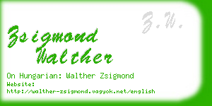 zsigmond walther business card